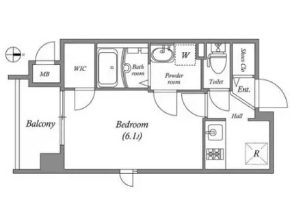 プレサンス心斎橋レヨン(1K/8階)の間取り写真