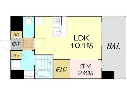 セレニテ十三ミラク(1LDK/13階)の間取り写真