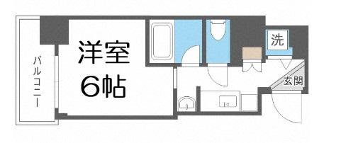 セイワパレス玉造(1K/4階)の間取り写真