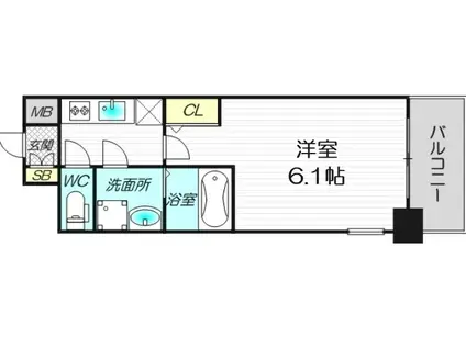 エスリード新北野アーデル(1K/6階)の間取り写真