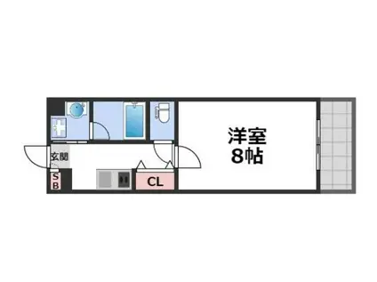 CITY SPIRE幸町(1K/4階)の間取り写真