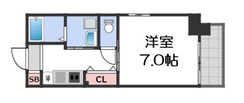 アネスト谷町(1K/6階)の間取り写真