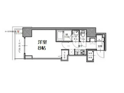 S-RESIDENCE谷町五丁目(1K/7階)の間取り写真