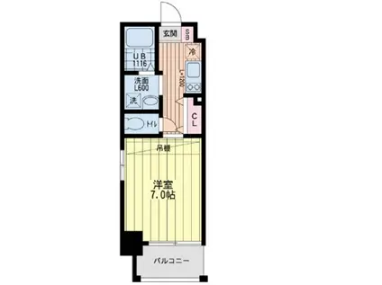 アネスト谷町(1K/8階)の間取り写真