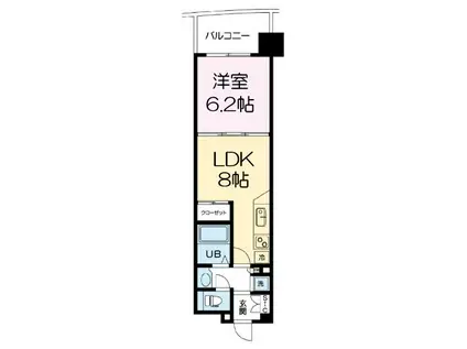 コンソラーレ 同心(1LDK/3階)の間取り写真