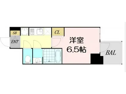 WORVE大阪本町(1K/7階)の間取り写真