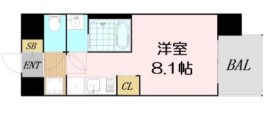セレニテ十三ミラク(ワンルーム/7階)の間取り写真