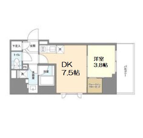 ルフォンプログレ堺筋本町タワーレジデンス(1DK/9階)の間取り写真