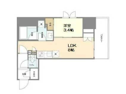 ルフォンプログレ堺筋本町タワーレジデンス(1LDK/4階)の間取り写真