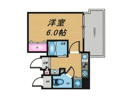 プレサンス天満ステーションフロント(1K/7階)の間取り写真