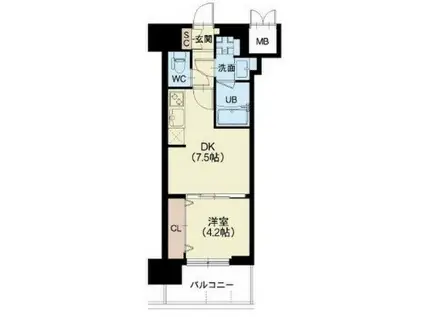 SPLENDIDE NAMBAIII(1DK/6階)の間取り写真