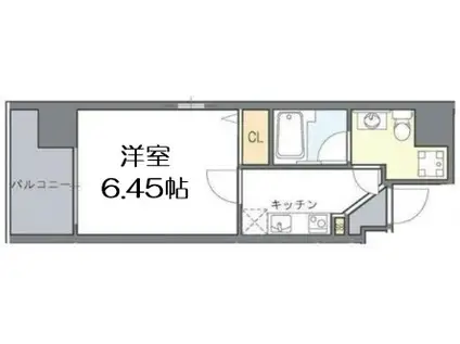 ウエンズ東心斎橋(1K/4階)の間取り写真