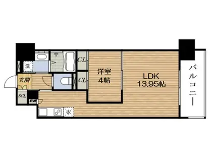 プレジオ新大阪EURO(1LDK/8階)の間取り写真