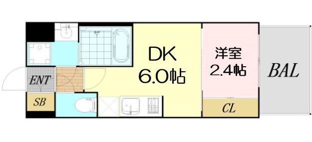 セレニテ新大阪ミラク弐番館(1DK/11階)の間取り写真