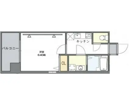 ウエンズ東心斎橋(1K/8階)の間取り写真