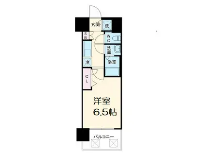 スワンズシティ大阪エスクレア(1K/8階)の間取り写真