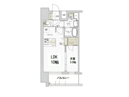 プレサンスドームシティ(1LDK/13階)の間取り写真