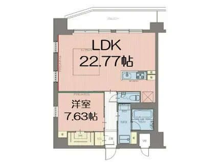 プレジオ松屋町(1LDK/12階)の間取り写真