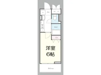 ブリリアントコート農人橋(1K/6階)の間取り写真