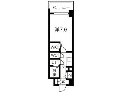 ミラージュパレス難波クルヴァ(1K/8階)の間取り写真