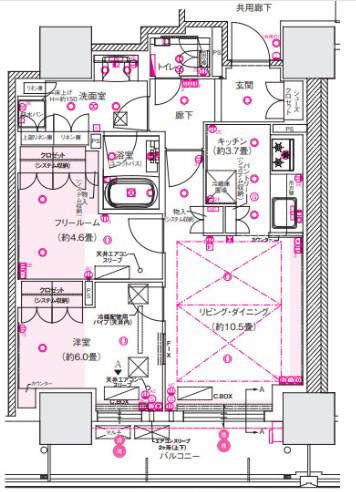 ローレルタワー堺筋本町(2LDK/23階)の間取り写真