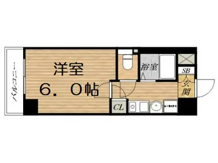 エステムコート心斎橋アルテール(1K/3階)の間取り写真