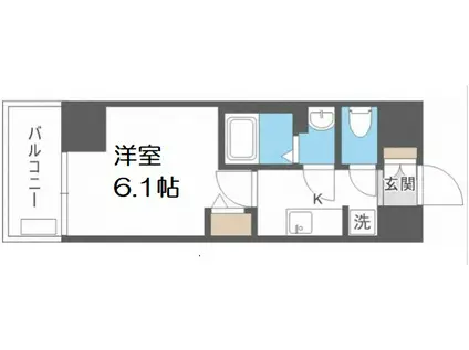 プレサンス天満橋ヴェルエラ(1K/2階)の間取り写真