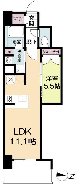 リビオメゾン新大阪(1LDK/5階)の間取り写真