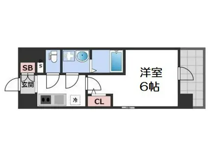 エスリード大阪NAGAHORI GATE(1K/5階)の間取り写真