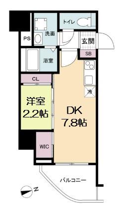 セレニテ難波プリエ(1K/4階)の間取り写真