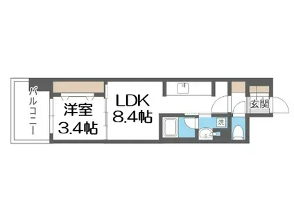 アーバネックス本町Ⅱ(1LDK/10階)の間取り写真