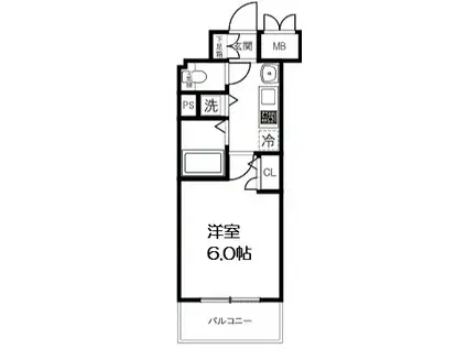 プレサンス中之島公園アティレ(1K/8階)の間取り写真