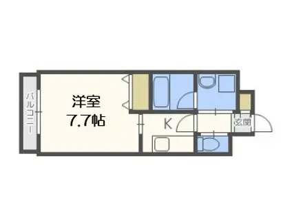フレンシアノイエ難波南(1K/15階)の間取り写真