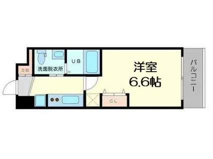 アーデンタワー本町イースト(1K/7階)の間取り写真