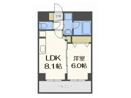 ラピスラズリ(1LDK/7階)の間取り写真