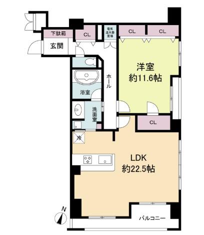 グレンパーク梅田北(1LDK/7階)の間取り写真