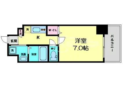 アドバンス大阪城アンジュ(1K/11階)の間取り写真