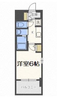 エステムコート中之島GATEⅡ(1K/4階)の間取り写真