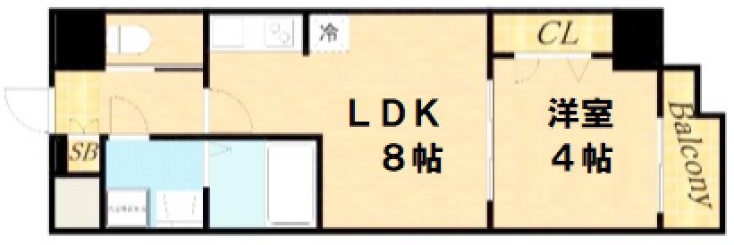 プロシード大阪NB3(1LDK/10階)の間取り写真