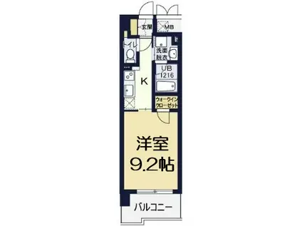 ア・ミュゼ新大阪(1K/7階)の間取り写真