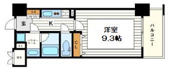 エスリード長堀タワー(1K/10階)の間取り写真