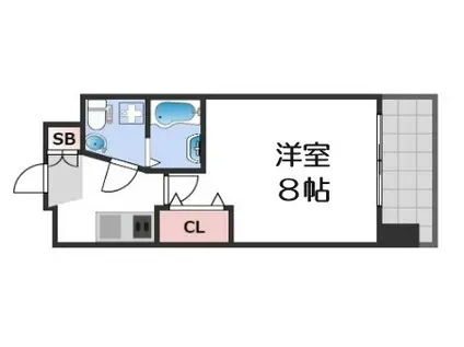 AFFLUENCE難波(1K/10階)の間取り写真