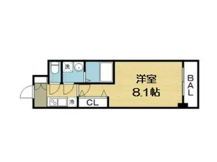 アドバンス大阪フェリシア(1K/9階)の間取り写真