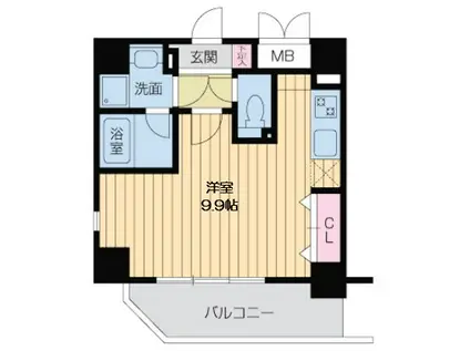 クレグラン北梅田(ワンルーム/4階)の間取り写真