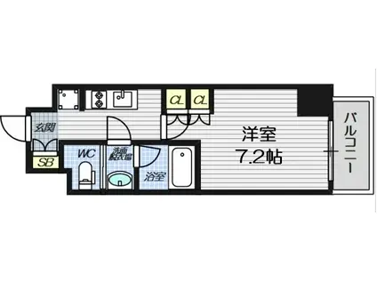 ザ・パークハビオ塚本(1K/9階)の間取り写真