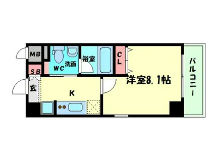 グルーヴ日本橋(1K/2階)の間取り写真