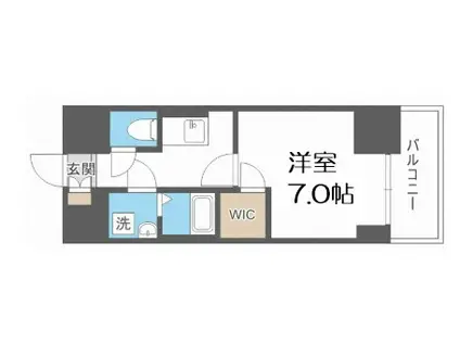 エスプレイス大阪ガルフレジデンス(1K/12階)の間取り写真