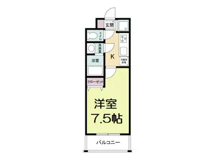 サムティ阿波座LUSSO(1K/4階)の間取り写真