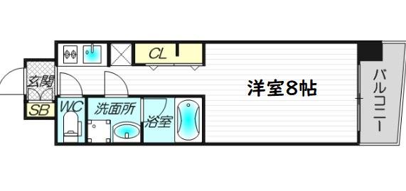 エスライズ本町東(1K/12階)の間取り写真