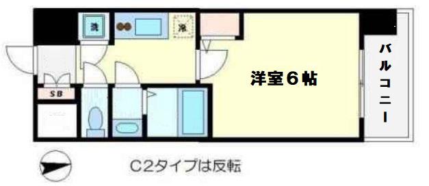 エスリード難波レジデンス(1K/7階)の間取り写真